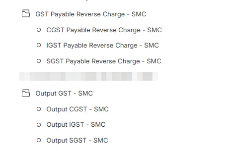 Output GST and RCM Accounts